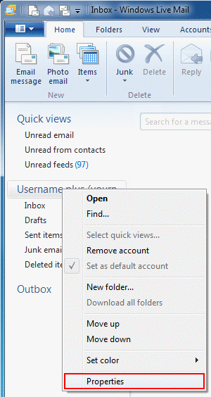 Windows Live Mail Step 1